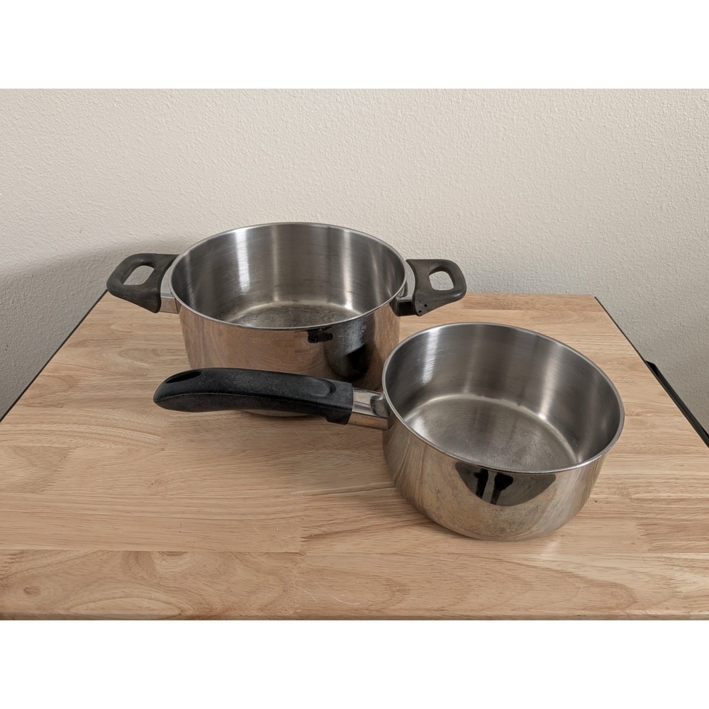 REVERE WARE Stainless Steel 4.5 Qt Stock Pot & 2 Qt Saucepan - USA Lot